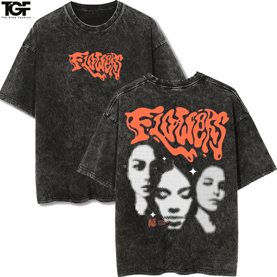 Midnight Black Acid Wash Drop Shoulder Tee – Oversized Comfort Fit