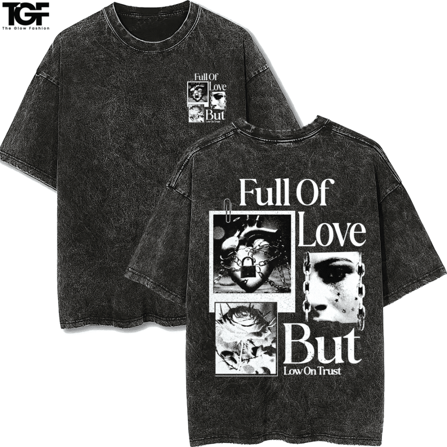 Retro Charcoal Fade Drop Shoulder Tee – Bold & Distinctive
